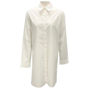 THE ROW EGGSHELL XARLIE BUTTON UP LONG SHIRT